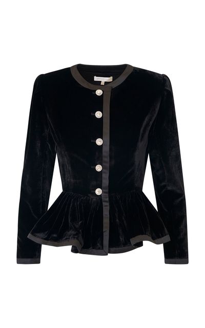 LoveShackFancy LoveShackFancy Velouria Velvet Peplum Jacket