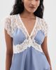 LoveShackFancy LoveShackFancy Verelle Silk-Blend Lace Top Weathered Blue - 2