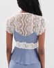 LoveShackFancy LoveShackFancy Verelle Silk-Blend Lace Top Weathered Blue - 3