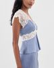 LoveShackFancy LoveShackFancy Verelle Silk-Blend Lace Top Weathered Blue - 4