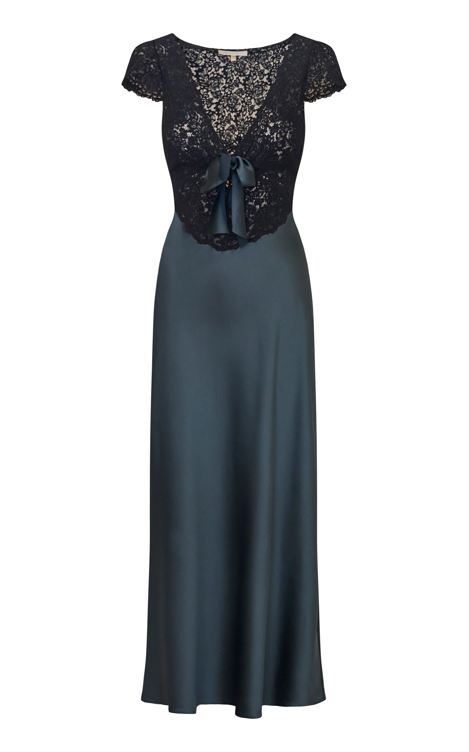 LoveShackFancy LoveShackFancy Vitto Lace and Charmeuse Maxi Dress