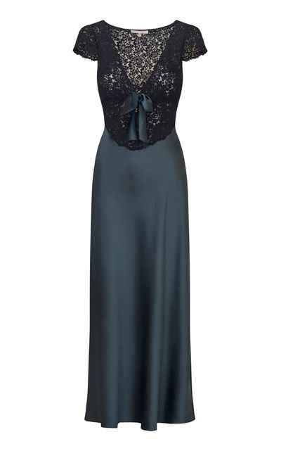 LoveShackFancy LoveShackFancy Vitto Lace and Charmeuse Maxi Dress