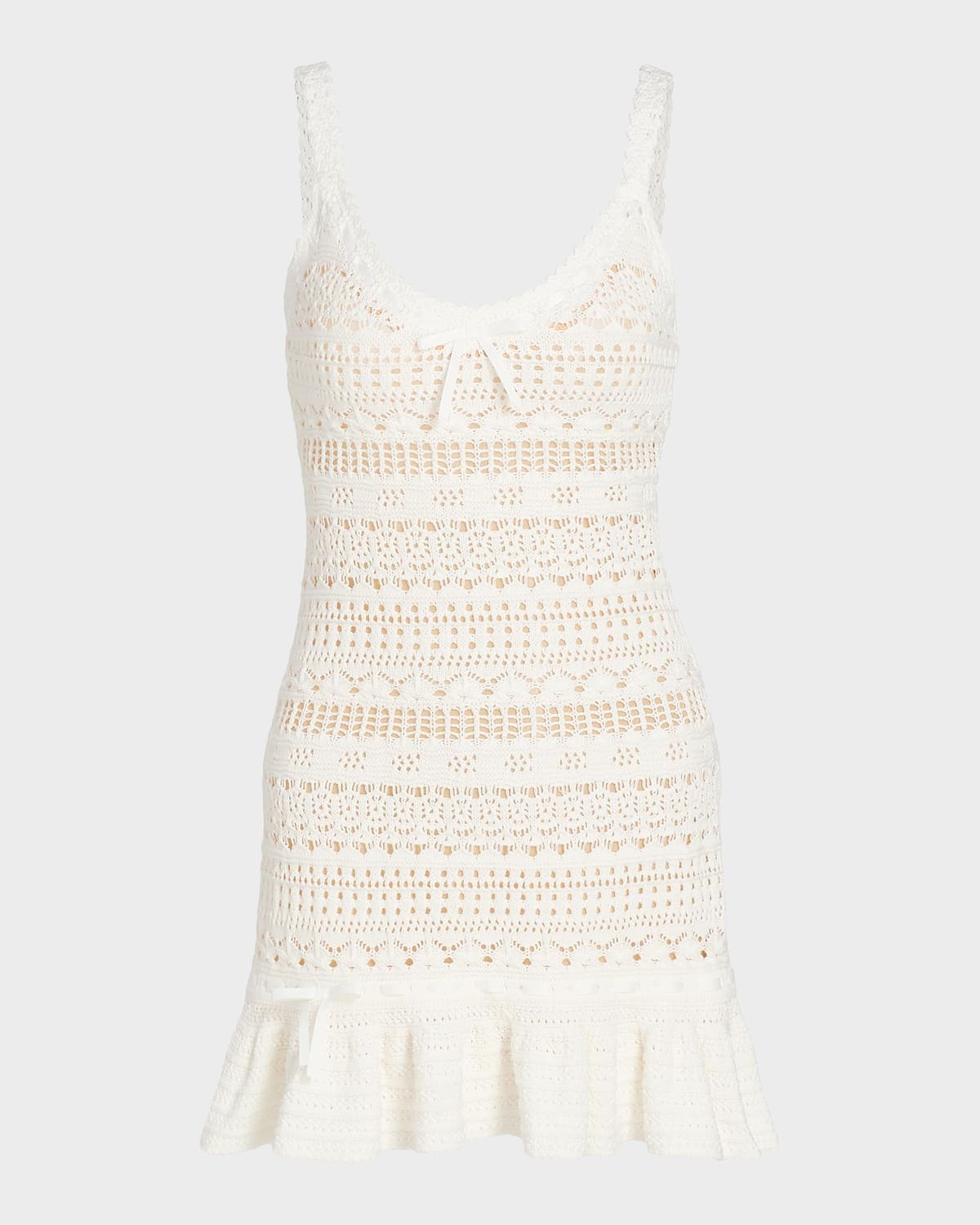 LoveShackFancy Madiya Crochet Cotton Minidress