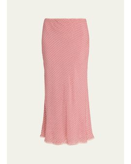 LoveShackFancy Mariem Fil Coupé Lace-Trim Maxi Skirt