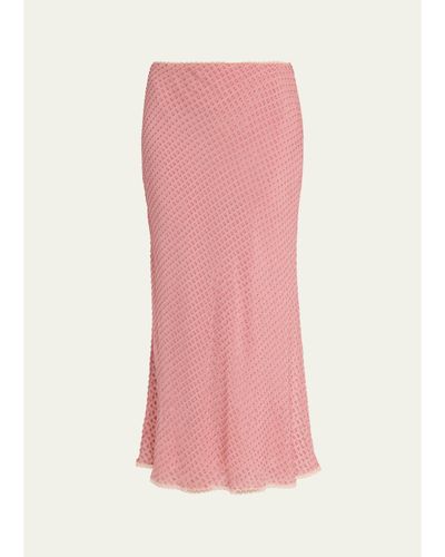 LoveShackFancy Mariem Fil Coupé Lace-Trim Maxi Skirt