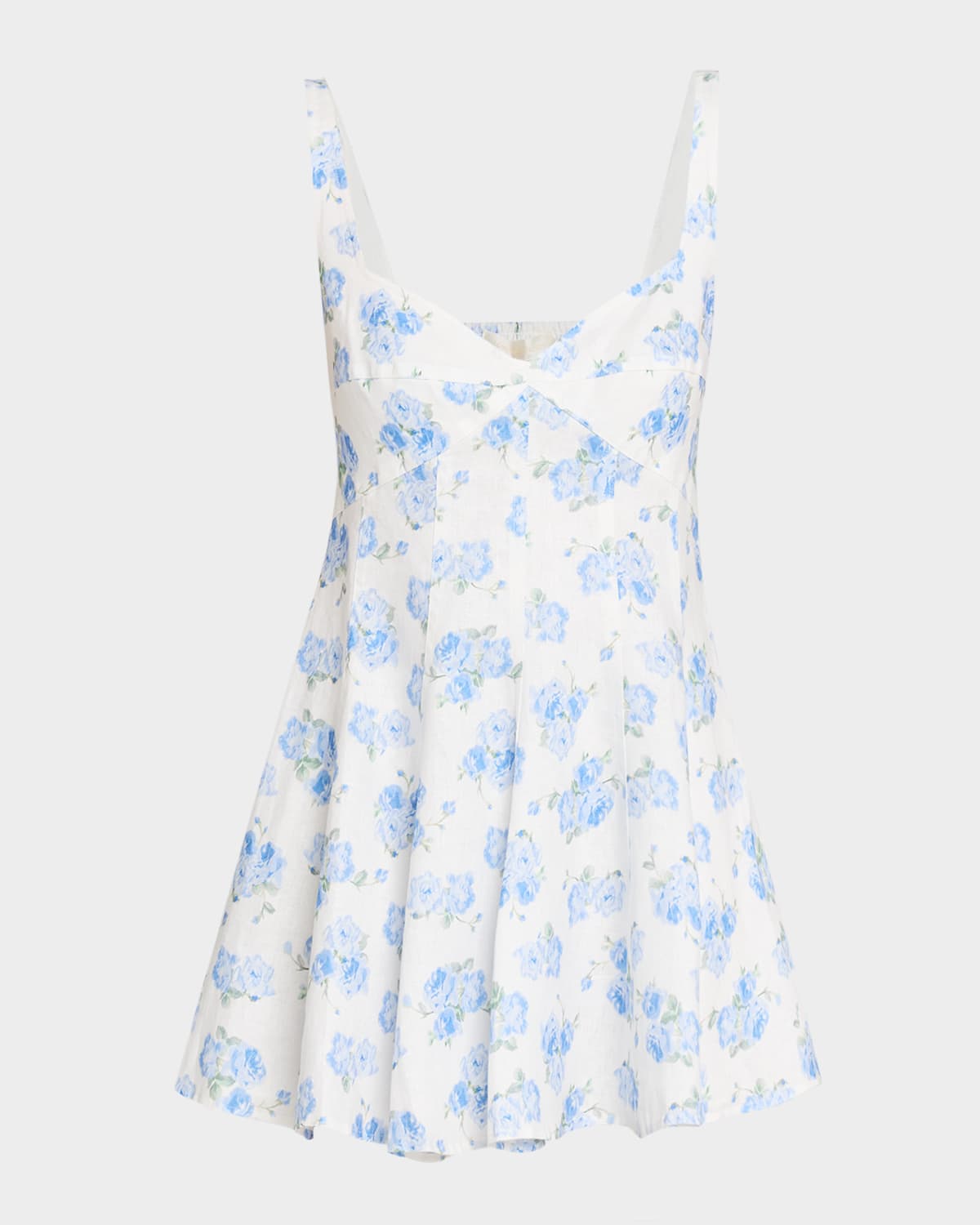 LoveShackFancy May Floral Linen Mini Dress