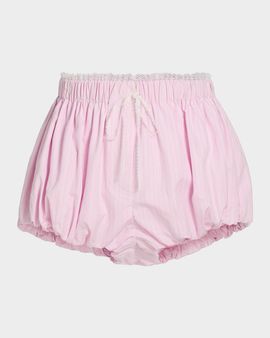 LoveShackFancy Sparrow Lace-Trimmed Striped Cotton Shorts