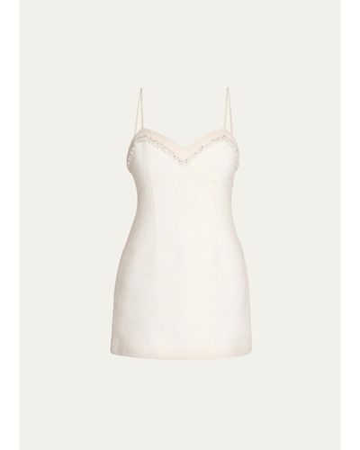 LoveShackFancy Sue Embellished Wool-Blend Mini Dress