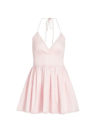 LoveShackFancy Women's Arletta Lace-Trim Stretch-Cotton Minidress