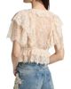 LoveShackFancy Women's Caper Tiered Lace Crop Top - 5