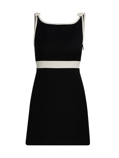 LoveShackFancy Women's Catrice Contrast Trim Bow Minidress