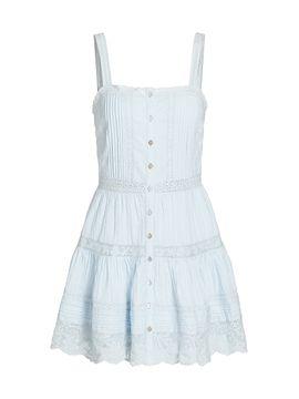 LoveShackFancy Women's Charlize Lace Cotton Tiered Minidress