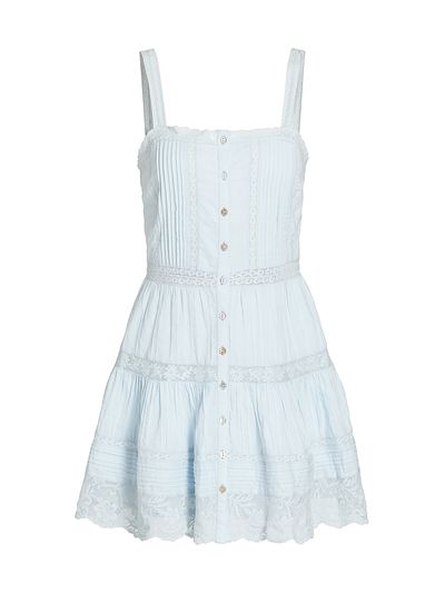LoveShackFancy Women's Charlize Lace Cotton Tiered Minidress