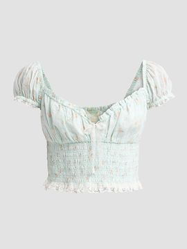 LoveShackFancy Women's Daini Floral Smocked Top