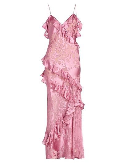 LoveShackFancy Women's Dean Floral Ruffled Maxi Dress