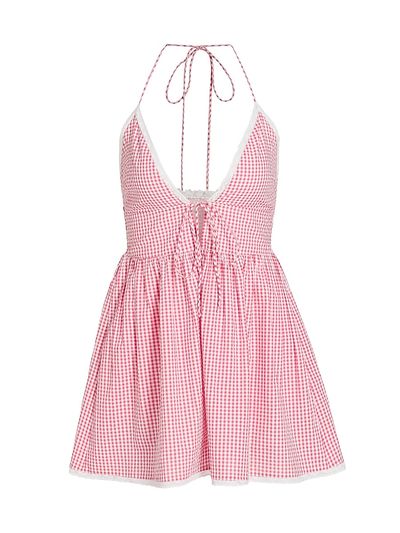 LoveShackFancy Women's Khloe Gingham Cotton Minidress