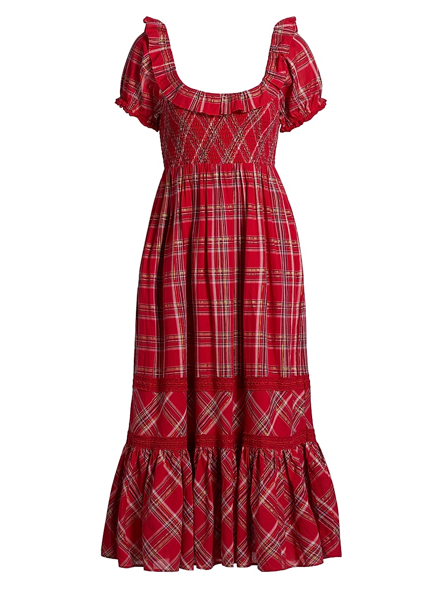 rialto silk tartan dress LoveShackFancy