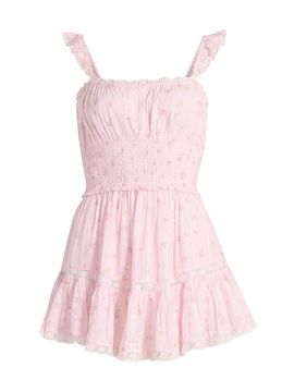 LoveShackFancy Women's Maralina Floral Cotton Minidress