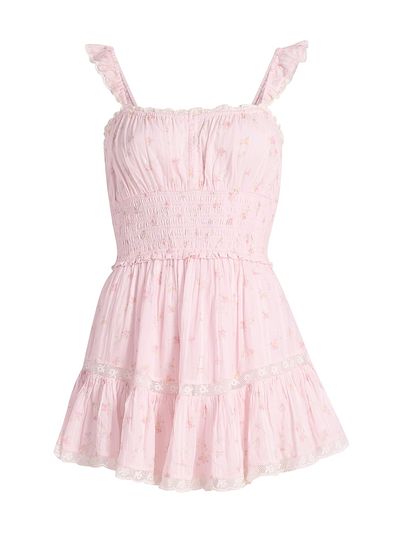 LoveShackFancy Women's Maralina Floral Cotton Minidress