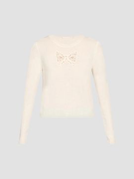 LoveShackFancy Women's Mingley Wool-Cashmere Sweater