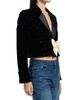 LoveShackFancy Women's Orlisa Bow-Embellished Velvet Crop Blazer - 4