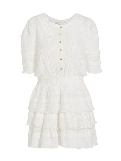 LoveShackFancy Women's Quincy Embroidered Lace Minidress