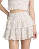 LoveShackFancy Women's Ruffled Floral Cotton A-Line Miniskirt - 3