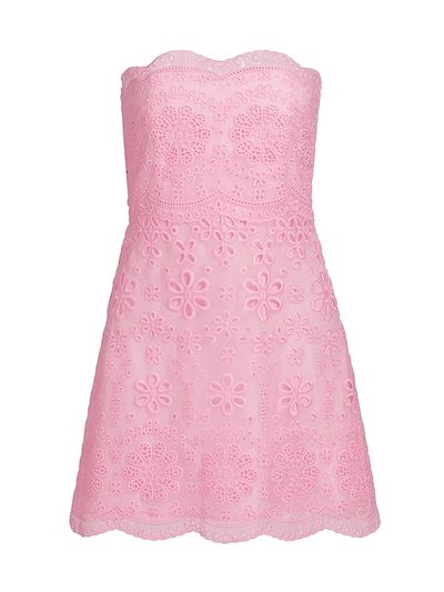 LoveShackFancy Women's Vailia Eyelet Strapless Minidress