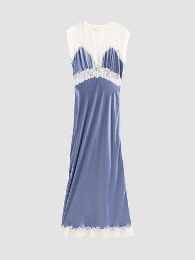 LoveShackFancy Women's Vella Lace-Trim Silk Maxi Dress