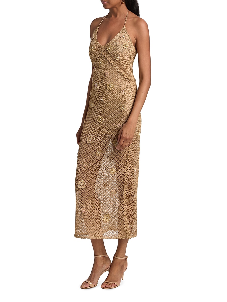 LoveShackFancy - Women's Vreya Embellished Crochet Midi-Dress