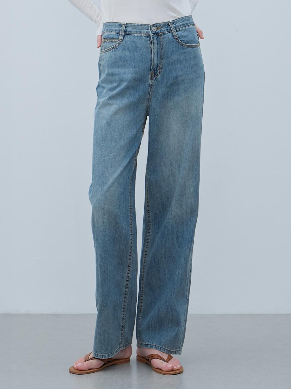 LOVLOV BREEZE FLOW DENIM WIDE PANTS