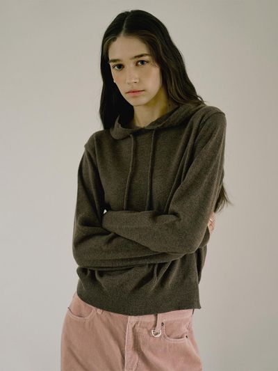 LOVLOV FINE WOOL KNIT HOODIE