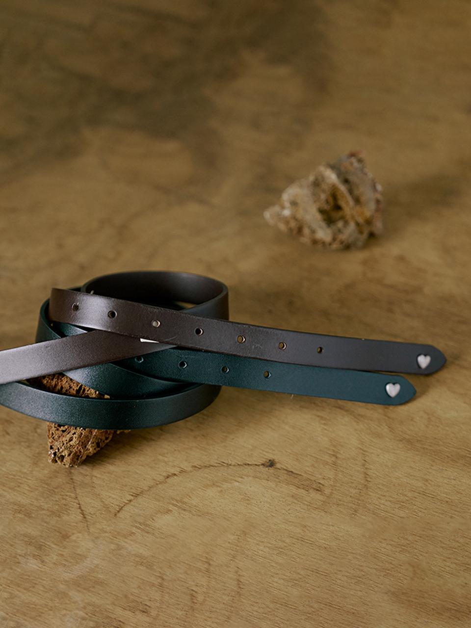 LOVLOV HEART PUNCHING LEATHER BELT