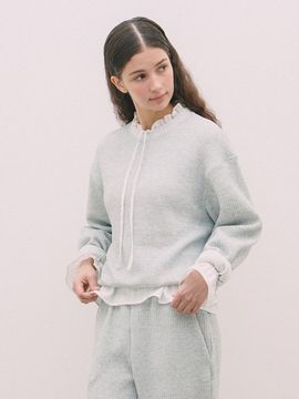 LOVLOV Ribbed Breathable Short Sleeve Sweatshirt