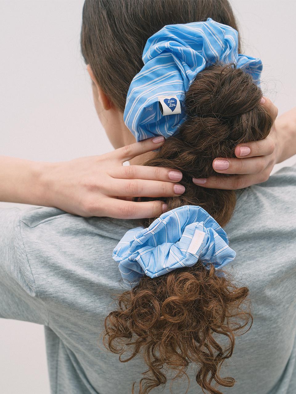 LOVLOV Stripe Regular Big Size Hair Scrunchies