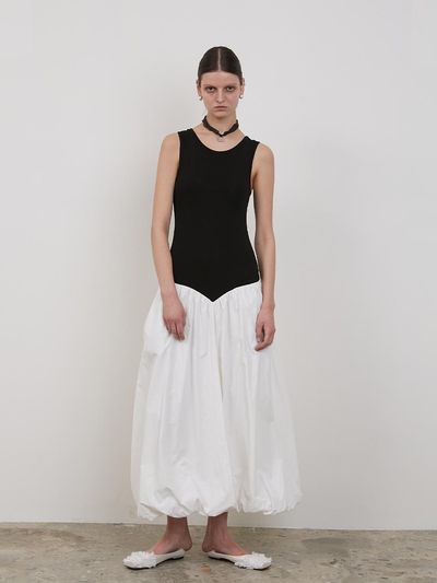 LOW TIDE BALLON DRESS [White]
