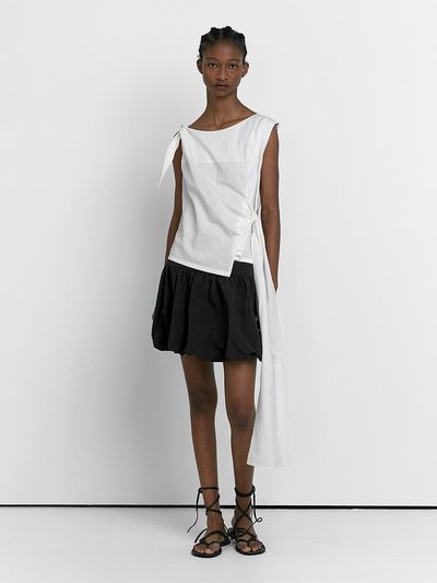 LOW TIDE BALLOON MINI SKIRT [BLACK]