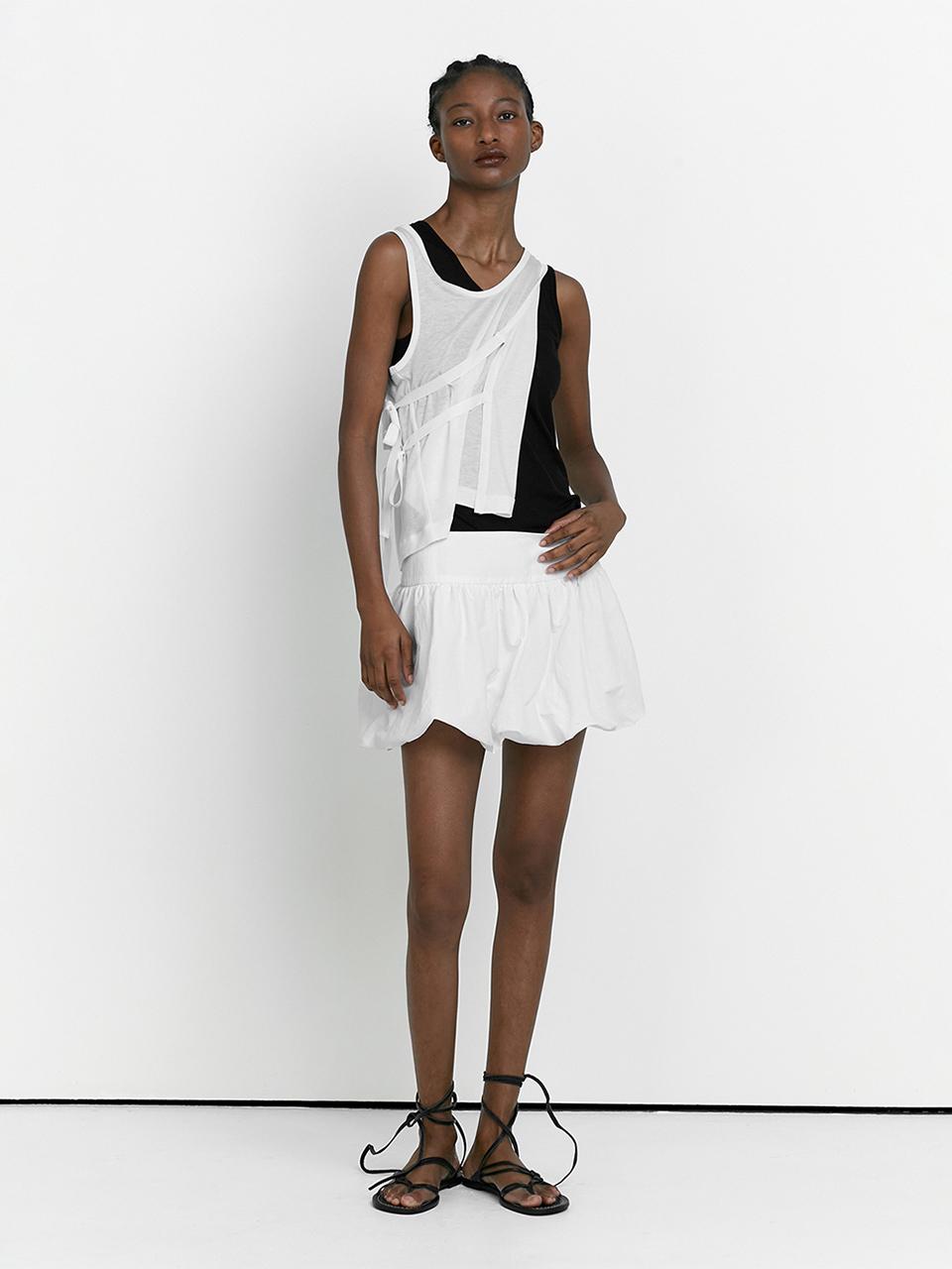 LOW TIDE BALLOON MINI SKIRT [White]