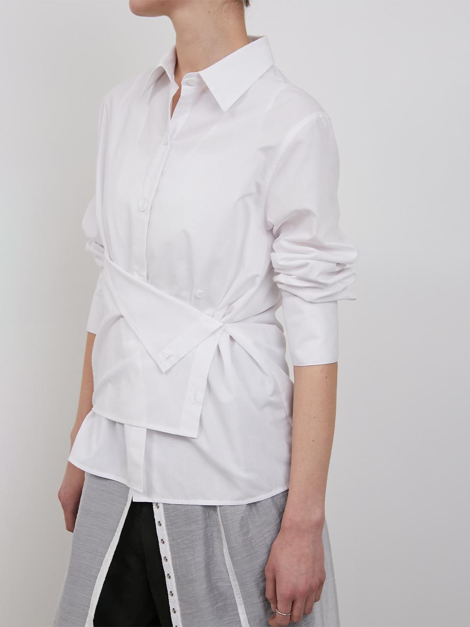 LOW TIDE Button WRAP SHIRT [White]