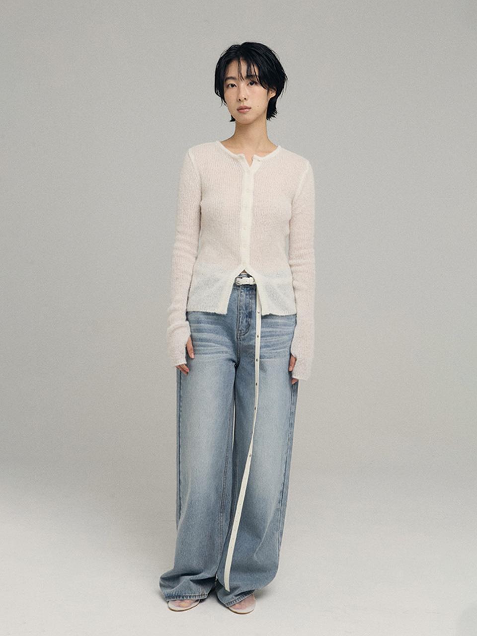 LOW TIDE Classic Mid-Rise Wide Fit Denim Pants [BLUE]