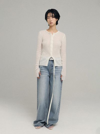 LOW TIDE Classic Mid-Rise Wide Fit Denim Pants [BLUE]