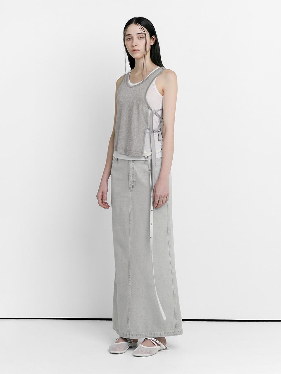 LOW TIDE LAYERED SLEEVELESS TOP [GREY]