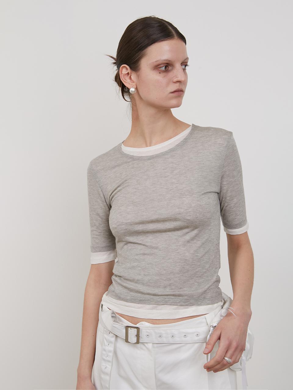 LOW TIDE LAYERED T-SHIRT [GREY]