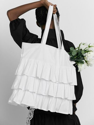 LOW TIDE RUFFLE BIG ECO BAG [beige]