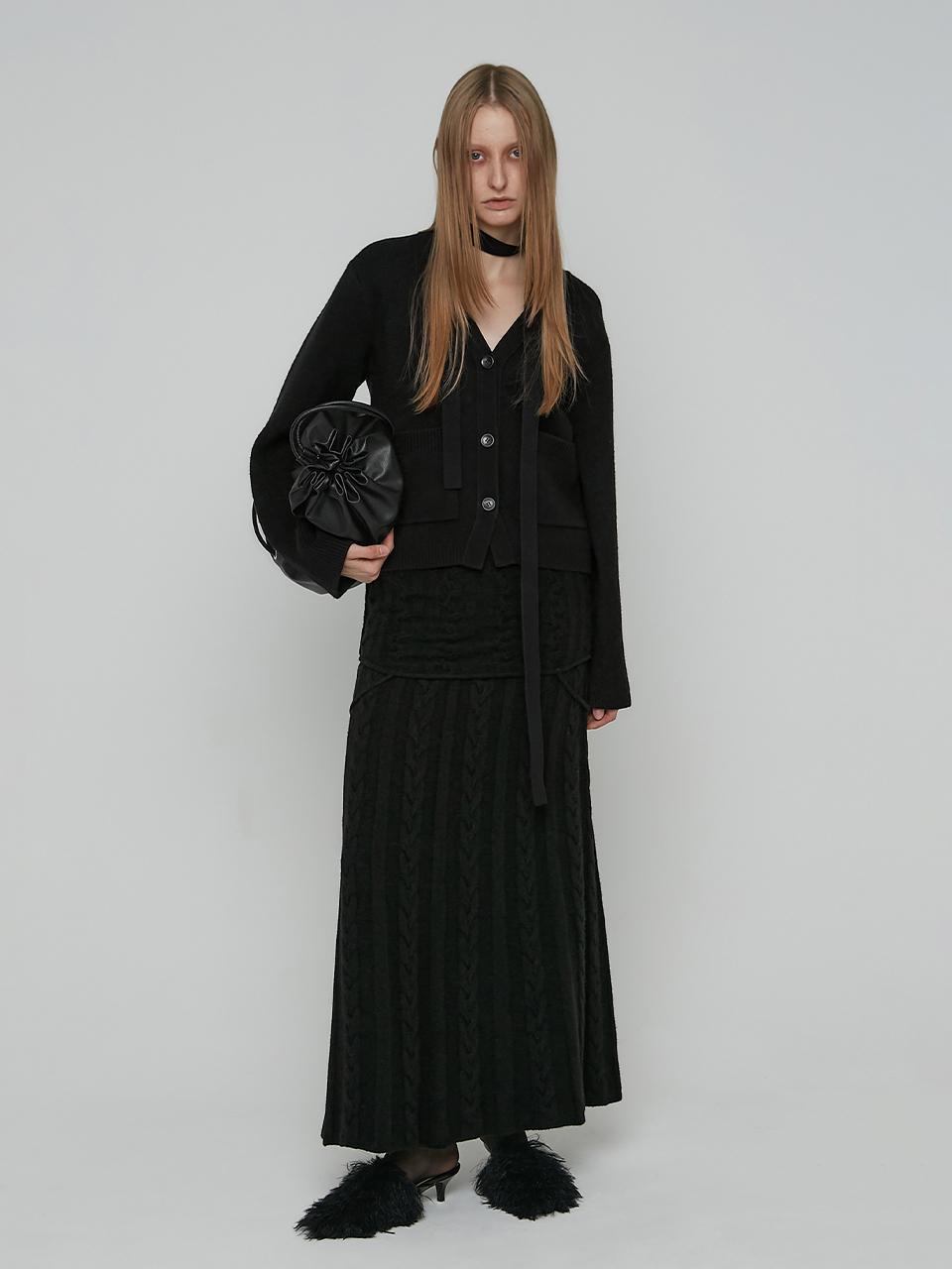 LOW TIDE SCARF CARDIGAN [BLACK]