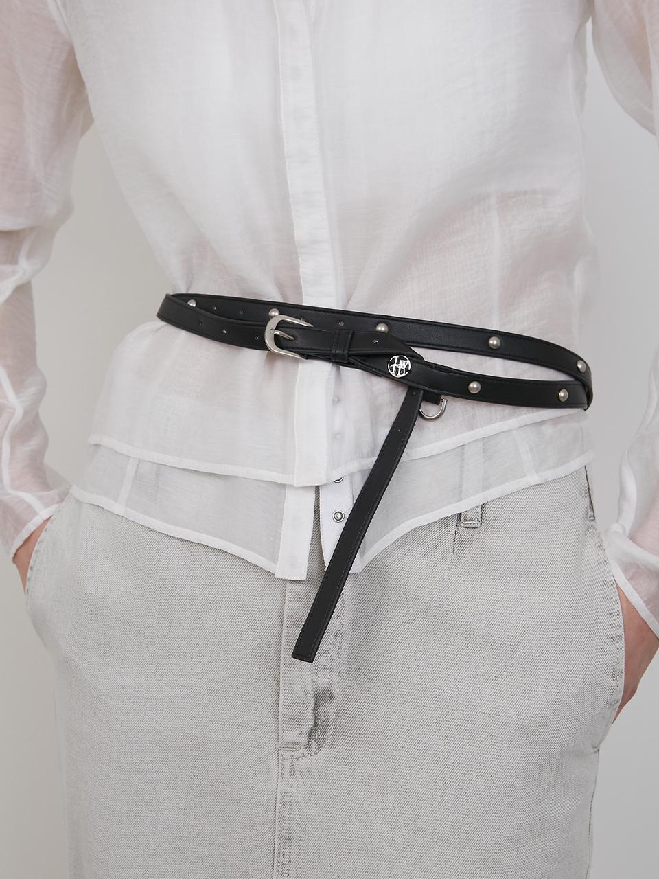 LOW TIDE STUD LONG BELT [BLACK]