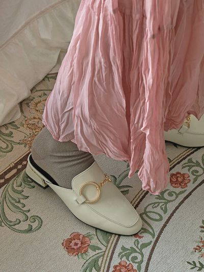 LOWFLOW 1209 Ferrell Gold Oring Chain Backless loafer - 4color