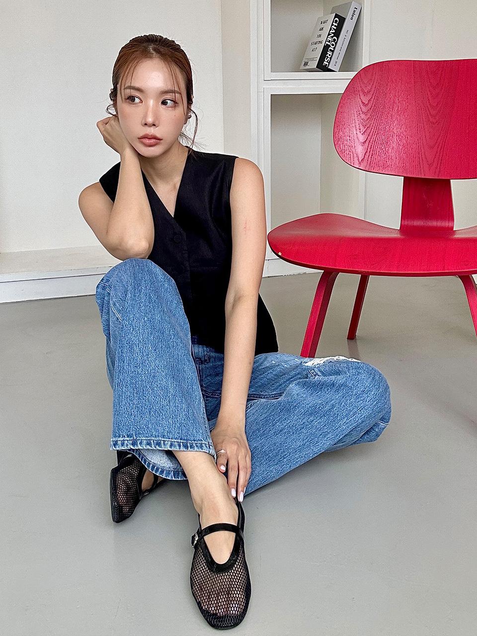 LOWFLOW 1830 Vurb Net Mary Jane Flat Shoes