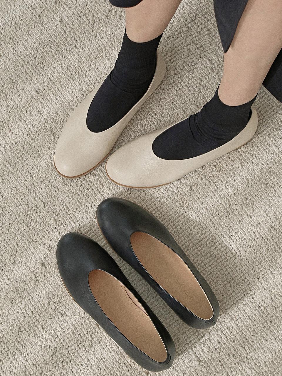 LOWFLOW Premium Leather Minimalist Ballet Flats
