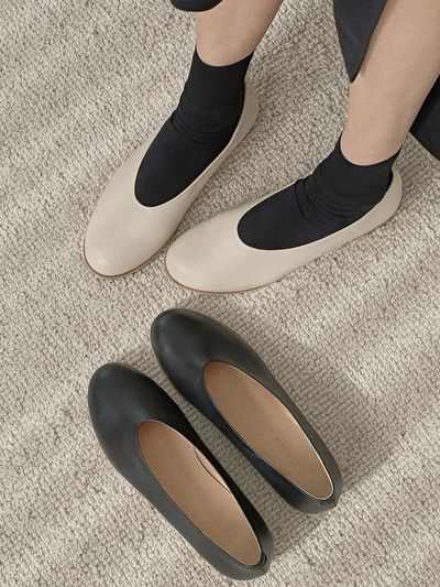 LOWFLOW Premium Leather Minimalist Ballet Flats